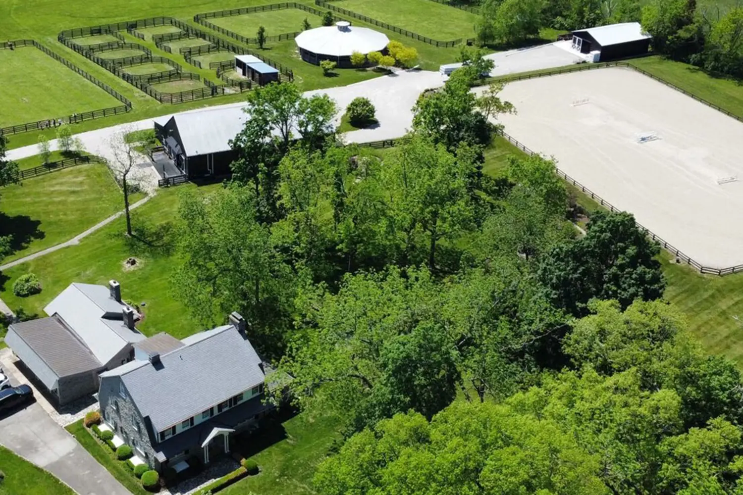 Dragon's Lair Farm, Lexington, KY - aerial farm photo